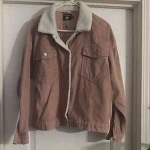 Boohoo pink Teddy Jacket with Cream Lining